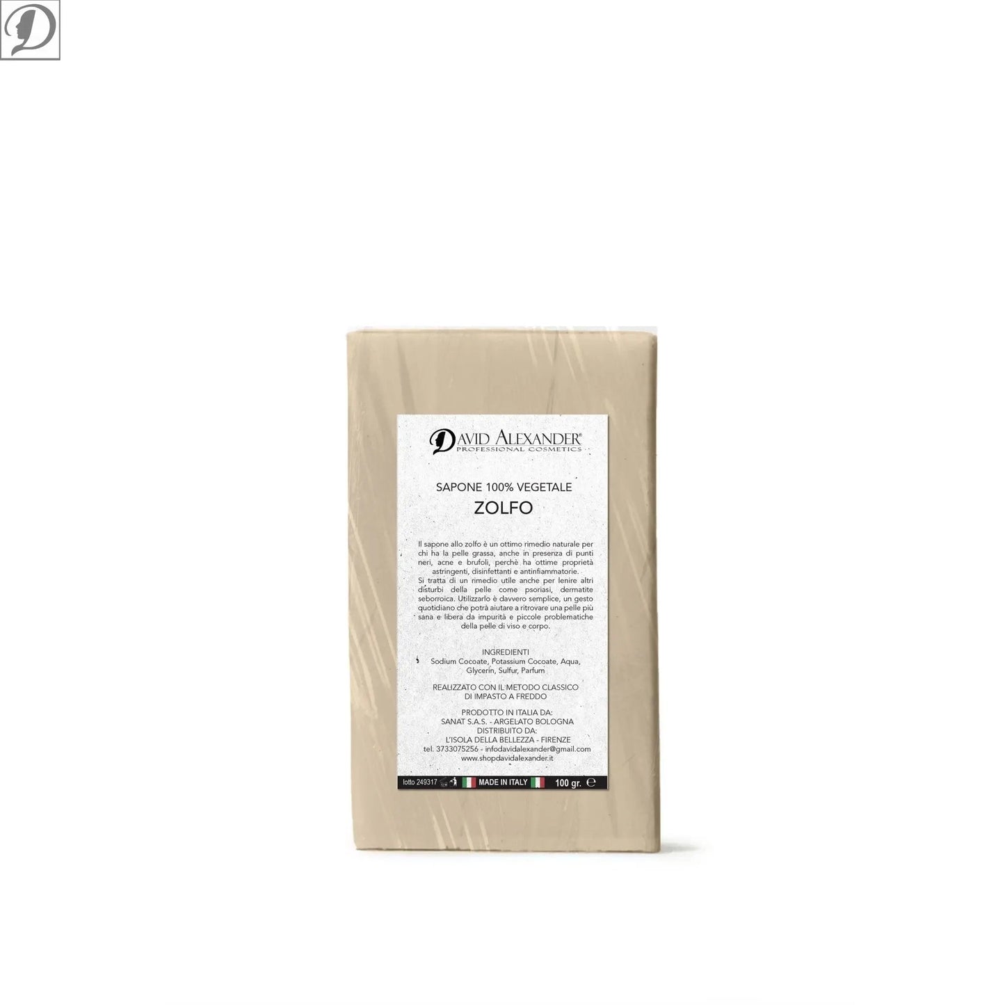 Sapone Vegetale allo Zolfo – Purificante per Pelle Grassa e Impura