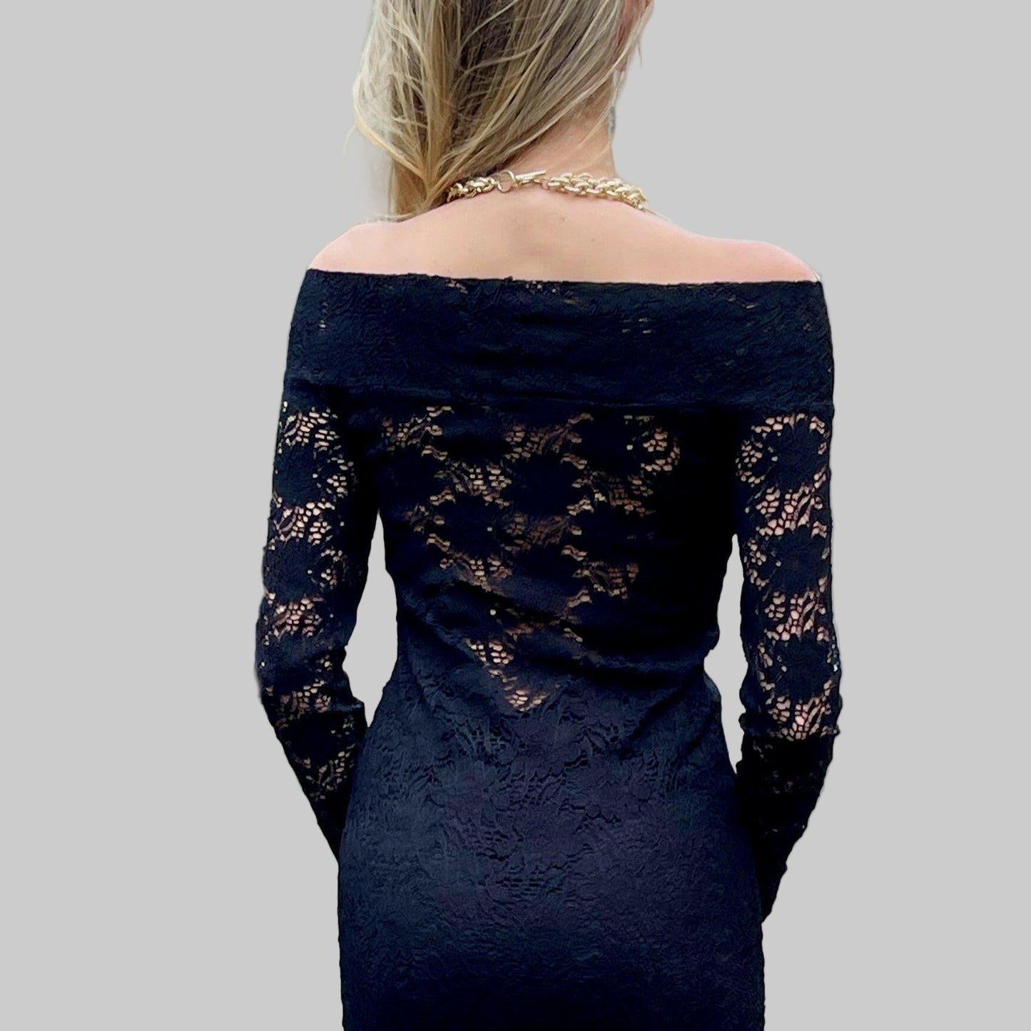 Tubino Spalle Pizzo Nero.