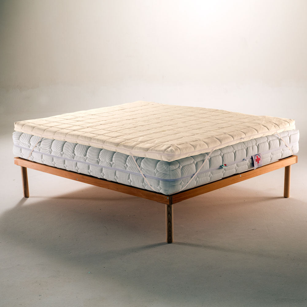 Topper, correttore memory foam per materasso con tessuto sfoderabile e lavabile, alto 10 Cm