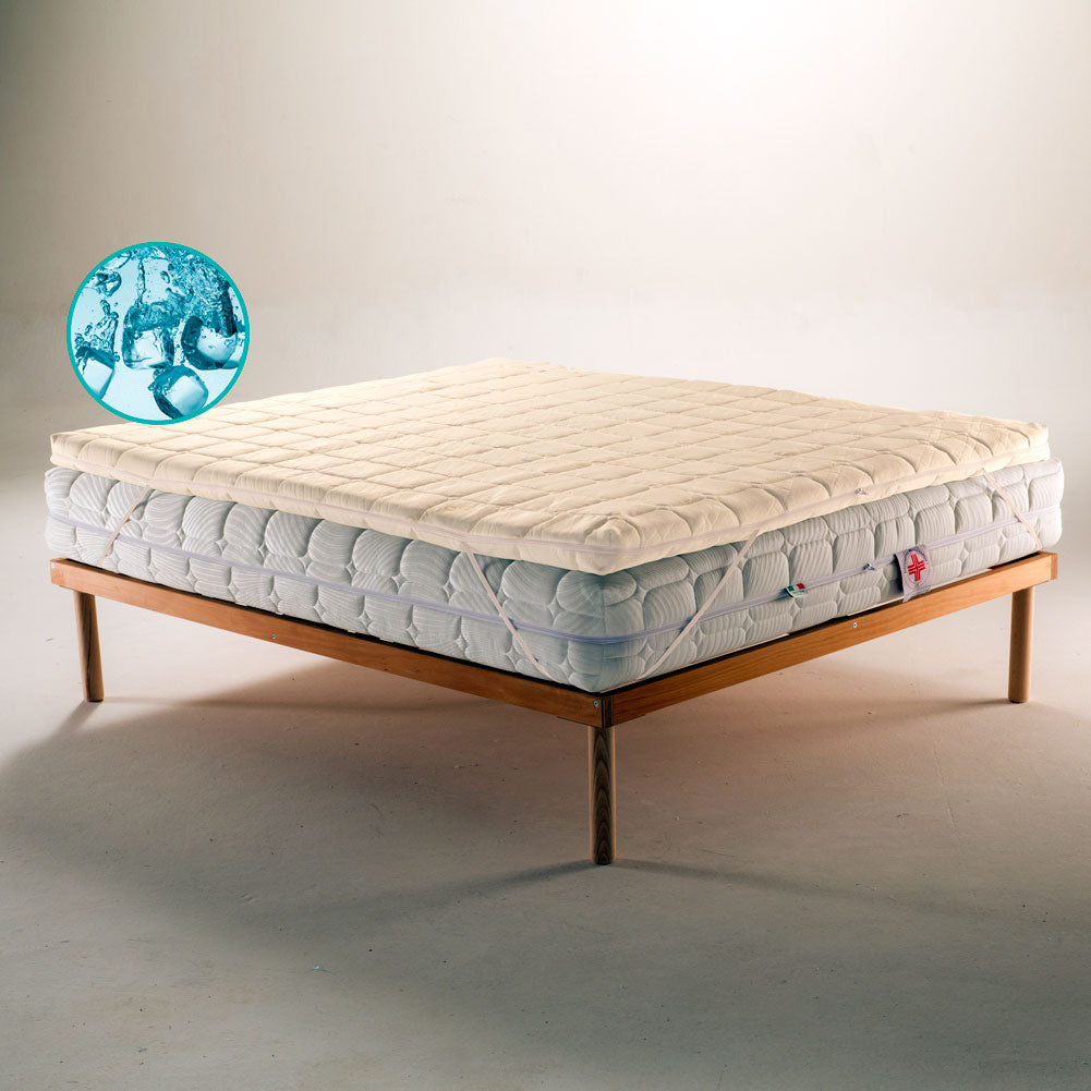 Topper correttore in fresco Polargel con tessuto in Bamboo sfoderabile alto 5 cm