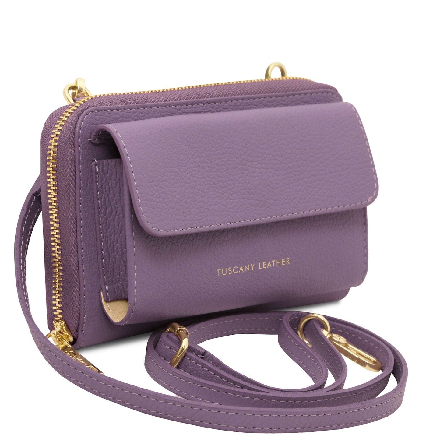 Urania - Leather phone wallet with strap | TL142433