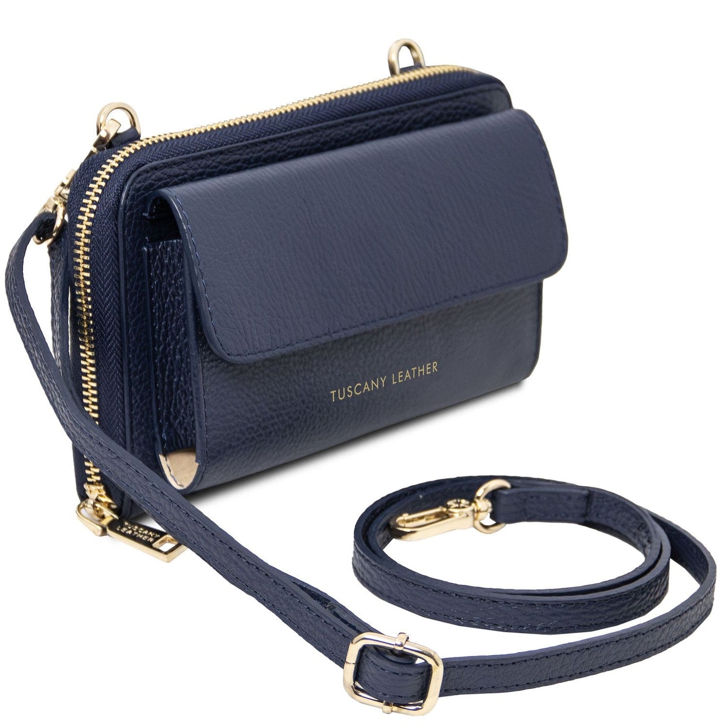 Urania - Leather phone wallet with strap | TL142433