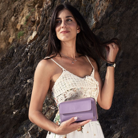 Urania - Leather phone wallet with strap | TL142433