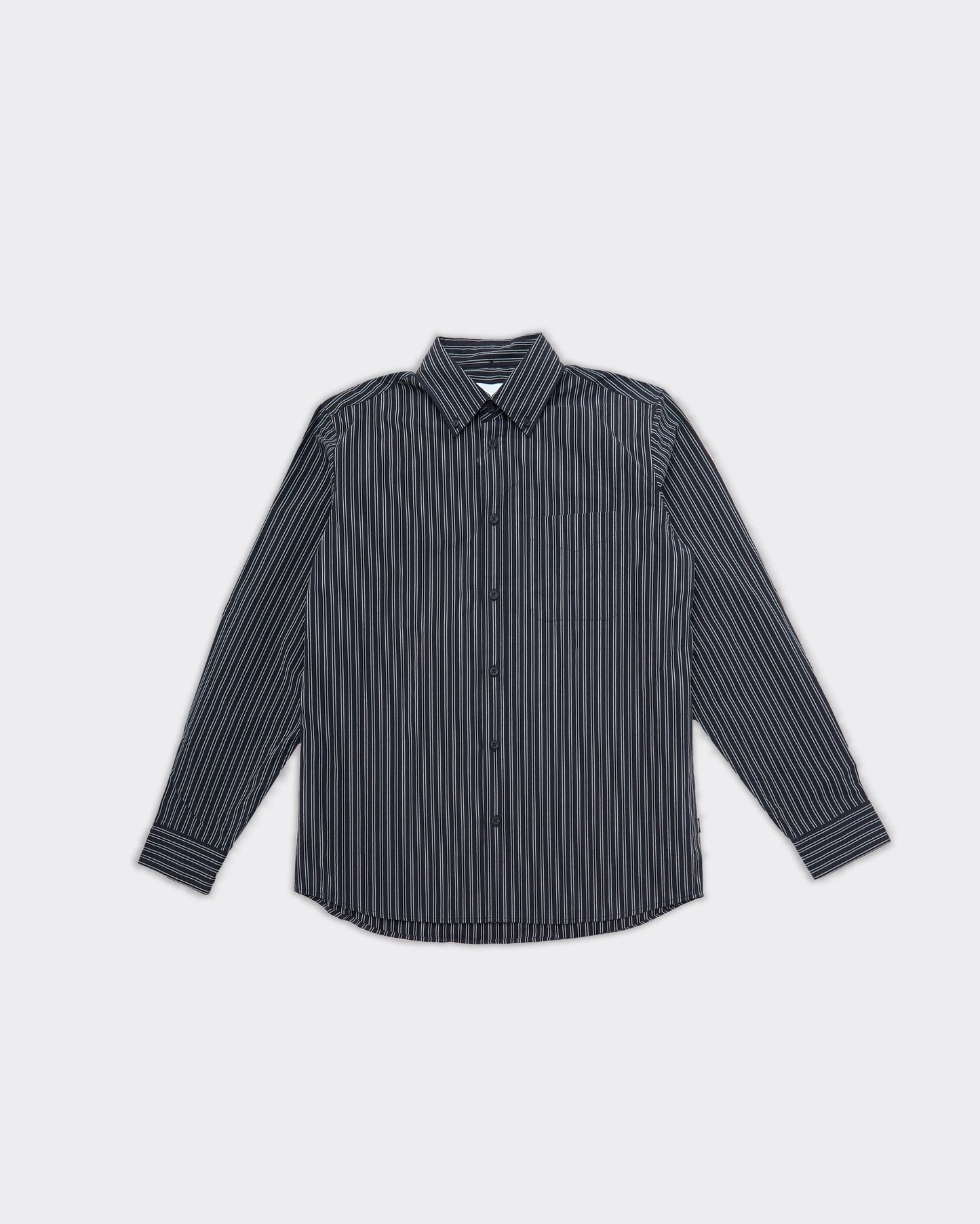 Camicia Kent Stripe Poplin Nera