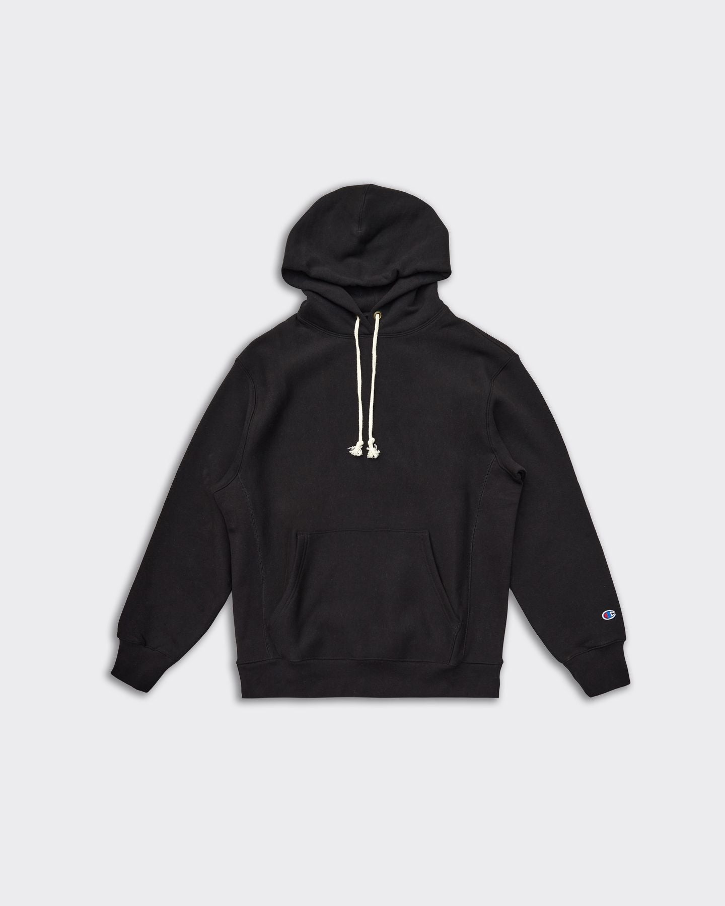 Felpa con Cappuccio Reverse Weave Nera